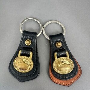 Pair of 2 Vintage Dooney And Bourke DUCK Key Fobs RARE All Weather Leather
